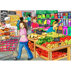 A4 "Lets Shop" 36 Piece Wooden Puzzle     A4 "Lets Shop" 36 Piece Wooden Puzzle